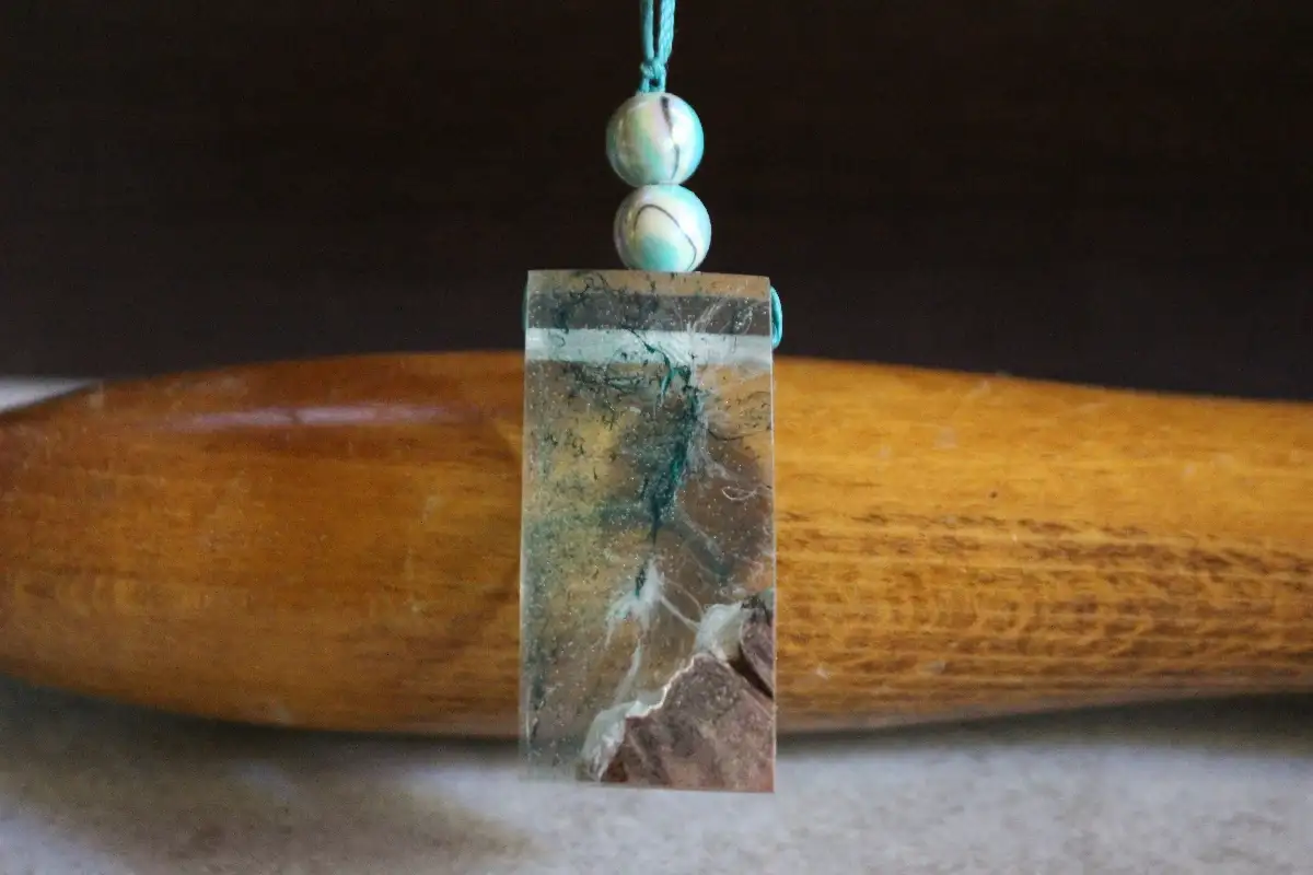 Pendentif nuage vert